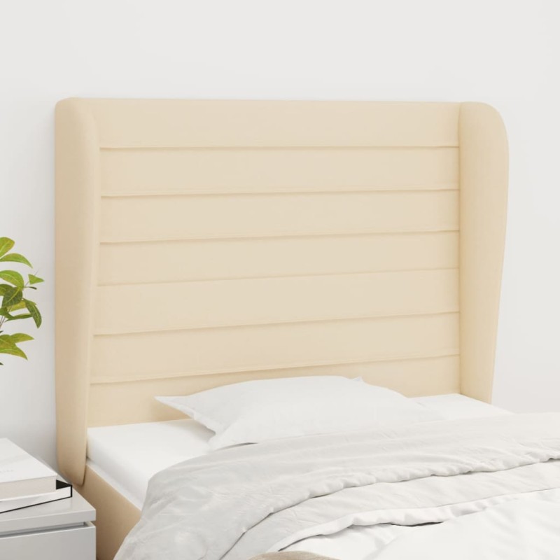 vidaXL Cabecero con orejas de tela color crema 83x23x118/128 cm vidaXL Cabecero con orejas de tela color crema 83x23x118/128 cm