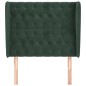 vidaXL Cabecero con orejas de terciopelo verde oscuro 93x23x118/128 cm