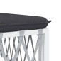 vidaXL Juego de muebles de jardín 7 piezas con cojines acero blanco