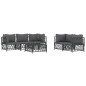 vidaXL Juego muebles de jardín 6 pzas y cojines acero gris antracita vidaXL Juego muebles de jardín 6 pzas y cojines acero gris antracita