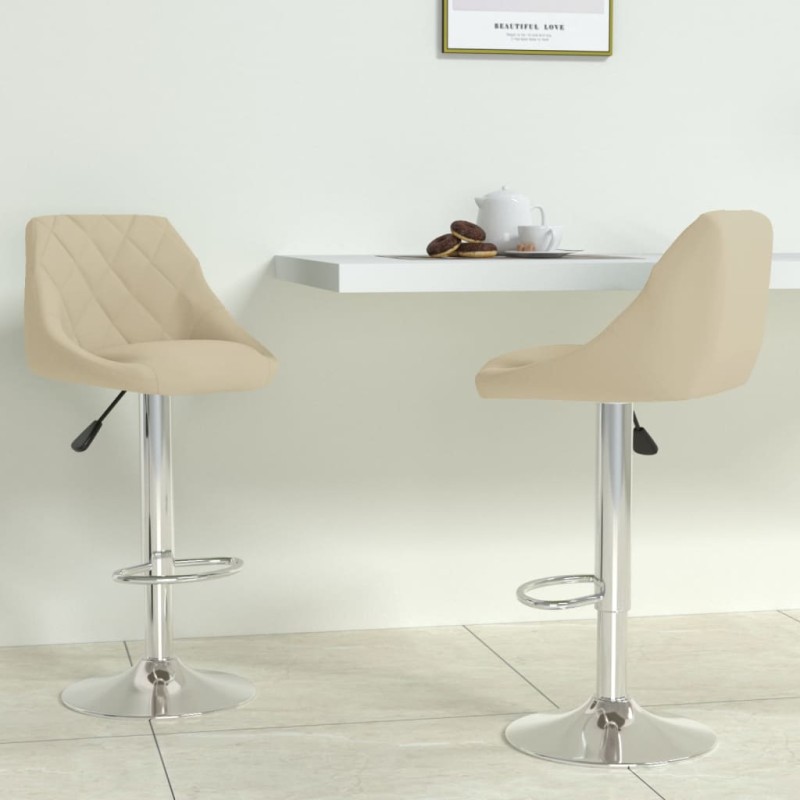 vidaXL Taburete de cocina 2 unidades de terciopelo crema vidaXL Taburete de cocina 2 unidades de terciopelo crema