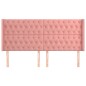 vidaXL Cabecero con orejas de terciopelo rosa 183x16x118/128 cm vidaXL Cabecero con orejas de terciopelo rosa 183x16x118/128 cm