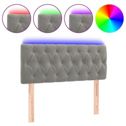vidaXL Cabecero con LED de terciopelo gris claro 100x7x78/88 cm