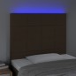 vidaXL Cabecero con luces LED tela marrón oscuro 90x5x118/128 cm vidaXL Cabecero con luces LED tela marrón oscuro 90x5x118/128 cm