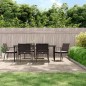 vidaXL Juego comedor jardín 7 piezas y cojines ratán sintético y acero vidaXL Juego comedor jardín 7 piezas y cojines ratán sintético y acero