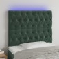 vidaXL Cabecero con luces LED terciopelo verde oscuro 90x7x118/128 cm vidaXL Cabecero con luces LED terciopelo verde oscuro 90x7x118/128 cm