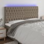 vidaXL Cabecero con luces LED tela gris taupe 180x7x118/128 cm vidaXL Cabecero con luces LED tela gris taupe 180x7x118/128 cm