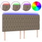 vidaXL Cabecero con luces LED tela gris taupe 180x7x118/128 cm vidaXL Cabecero con luces LED tela gris taupe 180x7x118/128 cm