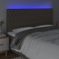 vidaXL Cabecero con luces LED tela gris taupe 180x7x118/128 cm vidaXL Cabecero con luces LED tela gris taupe 180x7x118/128 cm