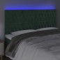 vidaXL Cabecero con luces LED terciopelo verde oscuro 180x7x118/128 cm