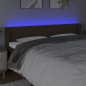 vidaXL Cabecero con LED de tela marrón oscuro 183x16x78/88 cm