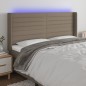 vidaXL Cabecero con LED de tela gris taupe 163x16x118/128 cm vidaXL Cabecero con LED de tela gris taupe 163x16x118/128 cm