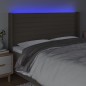 vidaXL Cabecero con LED de tela gris taupe 163x16x118/128 cm vidaXL Cabecero con LED de tela gris taupe 163x16x118/128 cm