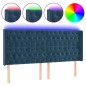 vidaXL Cabecero con LED de terciopelo azul oscuro 203x16x118/128 cm vidaXL Cabecero con LED de terciopelo azul oscuro 203x16x118/128 cm
