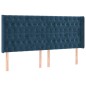vidaXL Cabecero con LED de terciopelo azul oscuro 203x16x118/128 cm vidaXL Cabecero con LED de terciopelo azul oscuro 203x16x118/128 cm