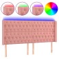 vidaXL Cabecero con LED de terciopelo rosa 183x16x118/128 cm vidaXL Cabecero con LED de terciopelo rosa 183x16x118/128 cm