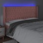 vidaXL Cabecero con LED de terciopelo rosa 183x16x118/128 cm vidaXL Cabecero con LED de terciopelo rosa 183x16x118/128 cm