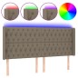 vidaXL Cabecero con LED de tela gris taupe 183x16x118/128 cm vidaXL Cabecero con LED de tela gris taupe 183x16x118/128 cm