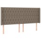 vidaXL Cabecero con LED de tela gris taupe 183x16x118/128 cm vidaXL Cabecero con LED de tela gris taupe 183x16x118/128 cm