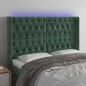 vidaXL Cabecero con LED de terciopelo verde oscuro 147x16x118/128 cm vidaXL Cabecero con LED de terciopelo verde oscuro 147x16x118/128 cm