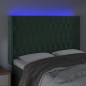 vidaXL Cabecero con LED de terciopelo verde oscuro 147x16x118/128 cm vidaXL Cabecero con LED de terciopelo verde oscuro 147x16x118/128 cm