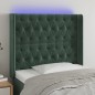 vidaXL Cabecero con LED de terciopelo verde oscuro 93x16x118/128 cm vidaXL Cabecero con LED de terciopelo verde oscuro 93x16x118/128 cm
