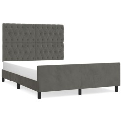 vidaXL Estructura cama con cabecero terciopelo gris oscuro 140x200 cm