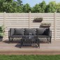 vidaXL Juego muebles de jardín 4 pzas y cojines acero gris antracita