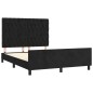 vidaXL Estructura de cama con cabecero de terciopelo negro 140x190 cm