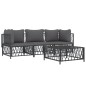 vidaXL Juego muebles de jardín 4 pzas y cojines acero gris antracita