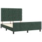 vidaXL Estructura cama con cabecero terciopelo verde oscuro 140x200 cm vidaXL Estructura cama con cabecero terciopelo verde oscuro 140x200 cm