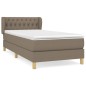 vidaXL Cama box spring con colchón tela gris taupe 90x200 cm vidaXL Cama box spring con colchón tela gris taupe 90x200 cm