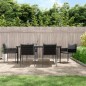vidaXL Juego comedor jardín 7 piezas y cojines ratán sintético y acero vidaXL Juego comedor jardín 7 piezas y cojines ratán sintético y acero