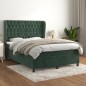 vidaXL Cama box spring con colchón terciopelo verde oscuro 140x200 cm vidaXL Cama box spring con colchón terciopelo verde oscuro 140x200 cm