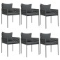 vidaXL Juego comedor jardín 7 piezas y cojines ratán sintético y acero vidaXL Juego comedor jardín 7 piezas y cojines ratán sintético y acero
