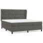 vidaXL Cama box spring con colchón terciopelo gris oscuro 180x200 cm vidaXL Cama box spring con colchón terciopelo gris oscuro 180x200 cm
