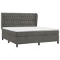vidaXL Cama box spring con colchón terciopelo gris oscuro 180x200 cm vidaXL Cama box spring con colchón terciopelo gris oscuro 180x200 cm