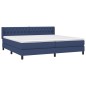 vidaXL Cama box spring con colchón tela azul 200x200 cm vidaXL Cama box spring con colchón tela azul 200x200 cm