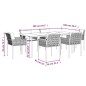 vidaXL Juego comedor jardín 7 piezas y cojines ratán sintético y acero vidaXL Juego comedor jardín 7 piezas y cojines ratán sintético y acero