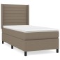 vidaXL Cama box spring con colchón tela gris taupe 80x200 cm vidaXL Cama box spring con colchón tela gris taupe 80x200 cm