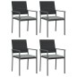 vidaXL Juego comedor jardín 5 piezas y cojines ratán sintético y acero vidaXL Juego comedor jardín 5 piezas y cojines ratán sintético y acero
