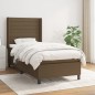 vidaXL Cama box spring con colchón tela marrón oscuro 90x190 cm