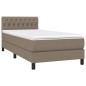 vidaXL Cama box spring colchón y luces LED tela gris taupe 90x190 cm vidaXL Cama box spring colchón y luces LED tela gris taupe 90x190 cm