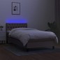 vidaXL Cama box spring colchón y luces LED tela gris taupe 90x190 cm vidaXL Cama box spring colchón y luces LED tela gris taupe 90x190 cm