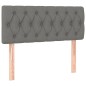 vidaXL Cama box spring con colchón y LED tela gris oscuro 120x200 cm