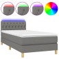 vidaXL Cama box spring con colchón y LED tela gris oscuro 100x200 cm vidaXL Cama box spring con colchón y LED tela gris oscuro 100x200 cm
