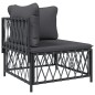 vidaXL Juego muebles de jardín 6 pzas y cojines acero gris antracita