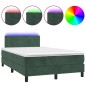 vidaXL Cama box spring colchón y LED terciopelo verde oscuro 120x200cm vidaXL Cama box spring colchón y LED terciopelo verde oscuro 120x200cm