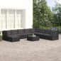 vidaXL Set de muebles de jardín 9 pzas y cojines ratán sintético negro vidaXL Set de muebles de jardín 9 pzas y cojines ratán sintético negro