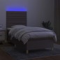 vidaXL Cama box spring colchón y luces LED gris taupe 80x200 cm vidaXL Cama box spring colchón y luces LED gris taupe 80x200 cm